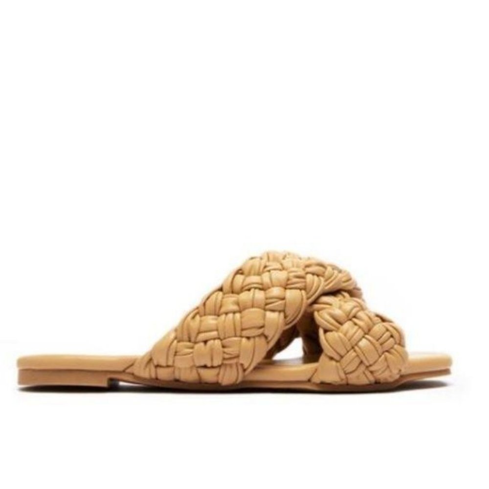 !! NEW !! Braided Slide Sandals in Tan Nude - Picture 2 of 5